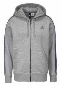 adidas Performance, Herren Kapuzensweatjacke 'ESSNETAILS 3S FZ HOOD FLEECE', Navy / Grau