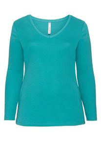 sheego Casual, Damen Langarmshirt, Türkis