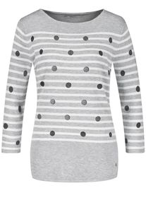 Gerry Weber, Damen Pullover, Graumeliert / Wei&szlig;