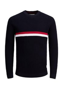 Jack & Jones JACK & JONES, Herren Strickpullover, Dunkelblau / Rot / Wei&szlig;