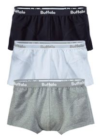 Buffalo, Herren Baumwoll-Hipster (3 Stck.), Grau / Schwarz / Wei&szlig;