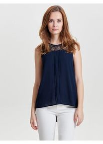 Only, Damen 'Onlvenice Noos' Top mit Spitze, Nachtblau