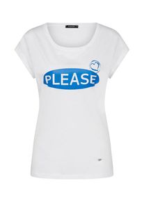 PLEASE, Damen T Shirt, Blau / Wei&szlig;