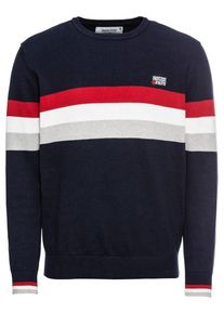 INDICODE JEANS, Herren Pullover 'Clarks', Navy / Rot / Wei&szlig;