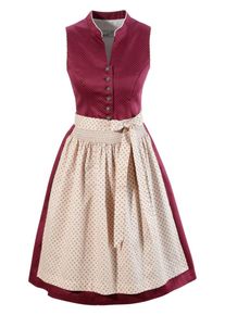 Marjo, Damen Dirndl, Beige / Dunkelrot