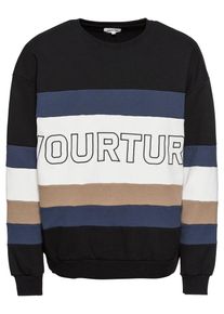 Your Turn YOURTURN, Herren Sweatshirt, Beige / Navy / Schwarz / Weiß