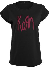 Merchcode, Damen T-Shirt 'Korn', Rot / Schwarz