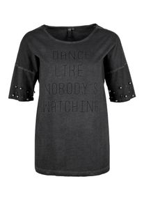 Q/S Designed By, Damen Shirt, Schwarzmeliert