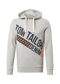 Tom Tailor Denim, Herren Sweatshirt, Nachtblau / Grau / Orange