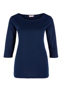 TRIANGLE, Damen Glitzerstreifen-Shirt, Navy