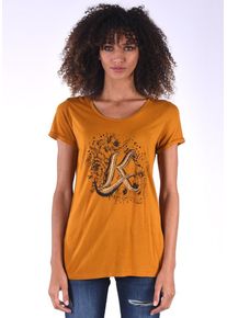 Kaporal5 Kaporal, Damen T-Shirt Gravy Raisin mit glitzerndem Frontprint, Gelb