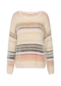 Cream, Damen Pullover 'Chloa', Creme / Grau / Pastellrot