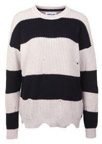 Replay, Damen Pullover, Schwarz / Wei&szlig;
