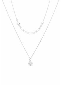 Firetti, Damen Herzkette &raquo;Herz&laquo;, Silber / Wei&szlig;