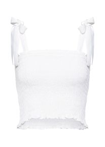 Review, Damen Top 'SMOCK KNOT BL', Offwhite