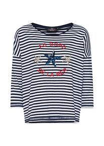 Zwillingsherz, Damen Shirt, Blau / Weiß