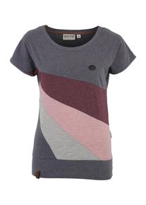 Naketano, Damen T-Shirt, Anthrazit / Hellgrau / Altrosa / Bordeaux