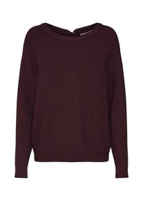 Vila, Damen Pullover 'VISIA KNIT LACED UP BACK L/S TOP', Bordeaux