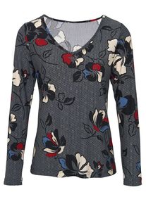 Heine, Damen Shirt, Dunkelgrau / Schwarz