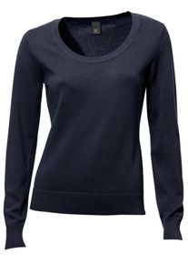 Heine, Damen Rundhals-Pullover, Dunkelblau