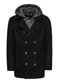 INDICODE JEANS, Herren Wollmantel 'Clifford', Grau / Schwarz