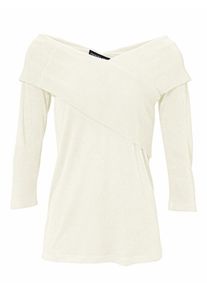Heine, Damen Wickelshirt 3/4-Arm, Ecru
