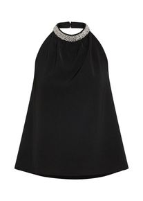 Only, Damen Top 'onlSCARLETT S/L HALTERNECK WVN', Schwarz / Silber