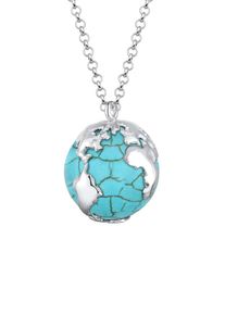 Elli, Damen Kette 'Weltkugel', Türkis / Silber
