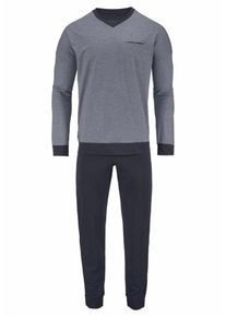Schiesser, Herren Pyjama lang, Grau / Anthrazit