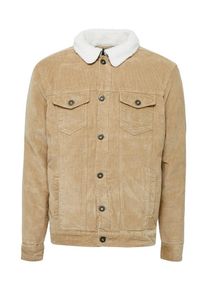 Urban Classics, Herren Cordjacke 'Sherpa', Sand / Offwhite