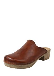 Rieker, Damen Clog aus Leder, Kastanienbraun