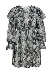Only, Damen Kleid, Pastellblau / Schwarz / Weiß