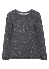 sheego Casual, Damen Langarmshirt, Hellgrau / Dunkelgrau