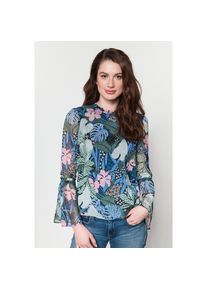 Tommy Jeans, Damen Bluse, Blau / Mint / Rosa