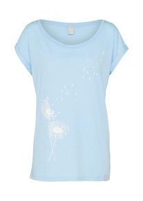 Iriedaily, Damen Tee mit Krempelärmeln 'Pusteblume', Hellblau / Weiß