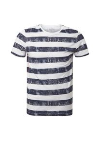 Tom Tailor Denim, Herren T-Shirt, Marine / Weiß