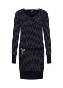 Ragwear, Damen Kleid 'Alexa Zig Zag', Dunkelgrau / Schwarz