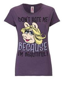 logoshirt, Damen T-Shirt 'Miss Piggy - Muppet Show', Aubergine
