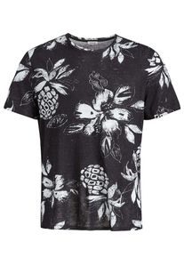 Khujo, Herren T-Shirt ' Duck AOP ', Schwarz / Wei&szlig;