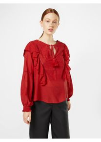 New Look, Damen Bluse 'EMBR TASSLE SHL', Rot