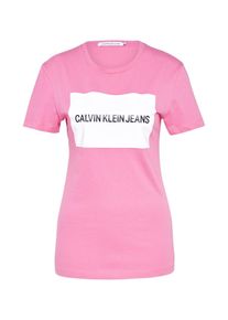Calvin Klein Jeans, Damen T-Shirt 'INSTITUTIONAL BOX', Rosa / Weiß