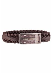 Police, Herren Armband 'CENTAUR, PJ26057BLEBR.03-L', Braun / Silber