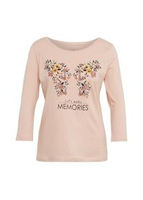 Tom Tailor, Damen T-Shirt, Goldgelb / Pastellpink / Schwarz