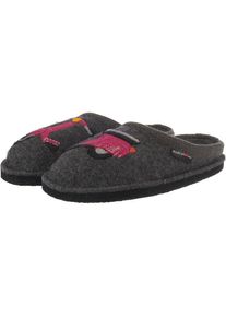 Haflinger, Damen Pantoffeln 'Flair Vespa', Dunkelgrau / Pink