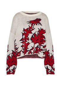 Funky Buddha, Damen Pullover, Beige / Rot
