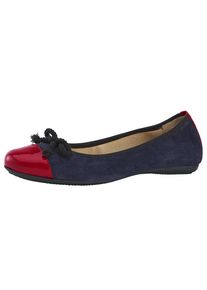 Heine, Damen Ballerina, Nachtblau / Feuerrot