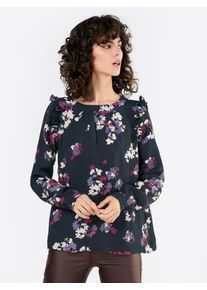 Vila, Damen Bluse 'VIRONJA', Nachtblau / Pink / Wei&szlig;