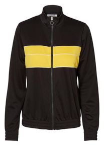 Pieces, Damen Strickjacke, Gelb / Schwarz / Weiß