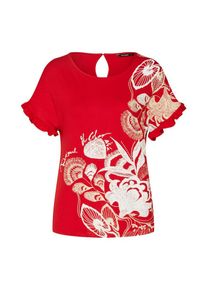 Desigual, Damen Shirt 'TS_CHEROKEES', Blutrot / Weiß