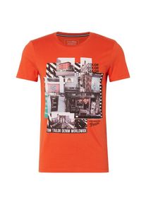 Tom Tailor Denim, Herren T-Shirt, Neonorange
